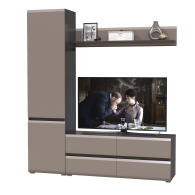 Стенки для гостиной, Широкий шкаф-пенал Сидней с полочкой и ТВ-тумбой