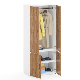 Шкаф со штангой для верхней одежды и полкой глубокий Лидер-8 МД 19Б