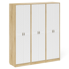 Три широких шкафа с дверками в прихожую П-6 МДФ фрезеровка ромб