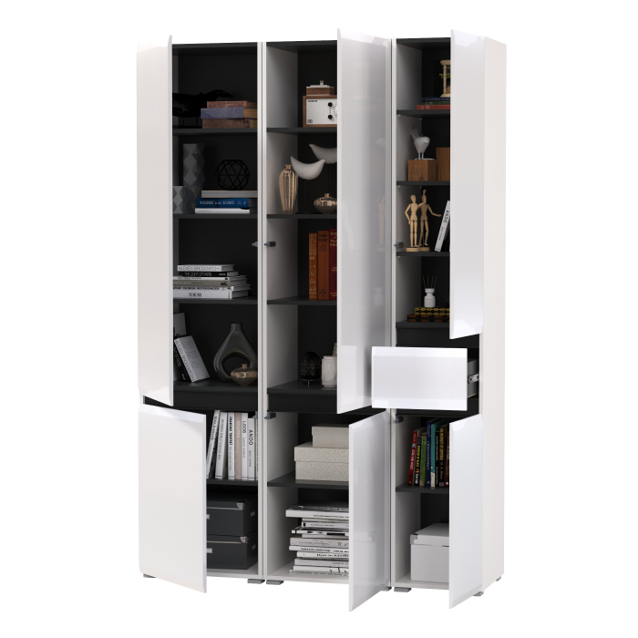 Шкафы распашные, Два шкафа Сидней с дверками и один шкаф Сидней с ящиком