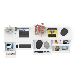 Комод Мори МК1200 6-ть ящиков со столом компьютерным МС-6 левым