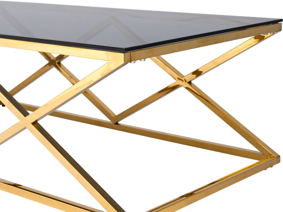 Журнальные столики, Журнальный стол STOOL GROUP ИНСИГНИЯ 120х60 (Cтекло smoke/Cталь золото)