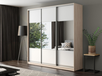 Шкаф-купе Айсберг 250 ШАМОНИ СВЕТЛЫЙ (белый/комбинированный)