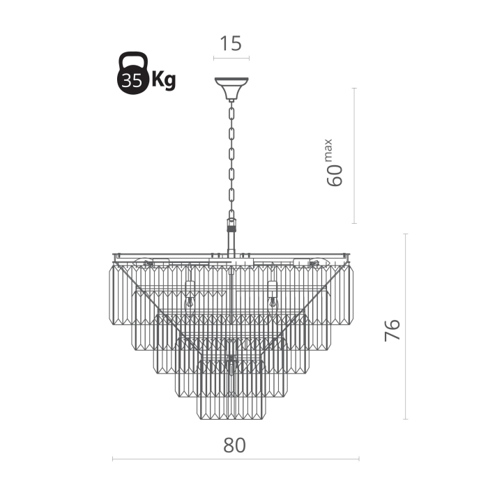Люстра подвесная, Люстра подвесная NOVA 13цок.