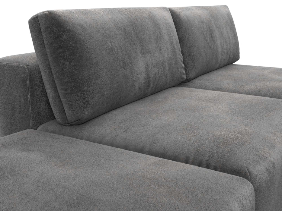 Диваны угловые в гостиную, Диван угловой модульный с пуфом Лига-060 НПБ угол универсальный, велюр TOWER