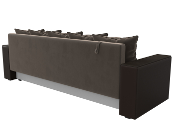 Диван прямой Дубай Лайт полки справа, велюр/экокожа