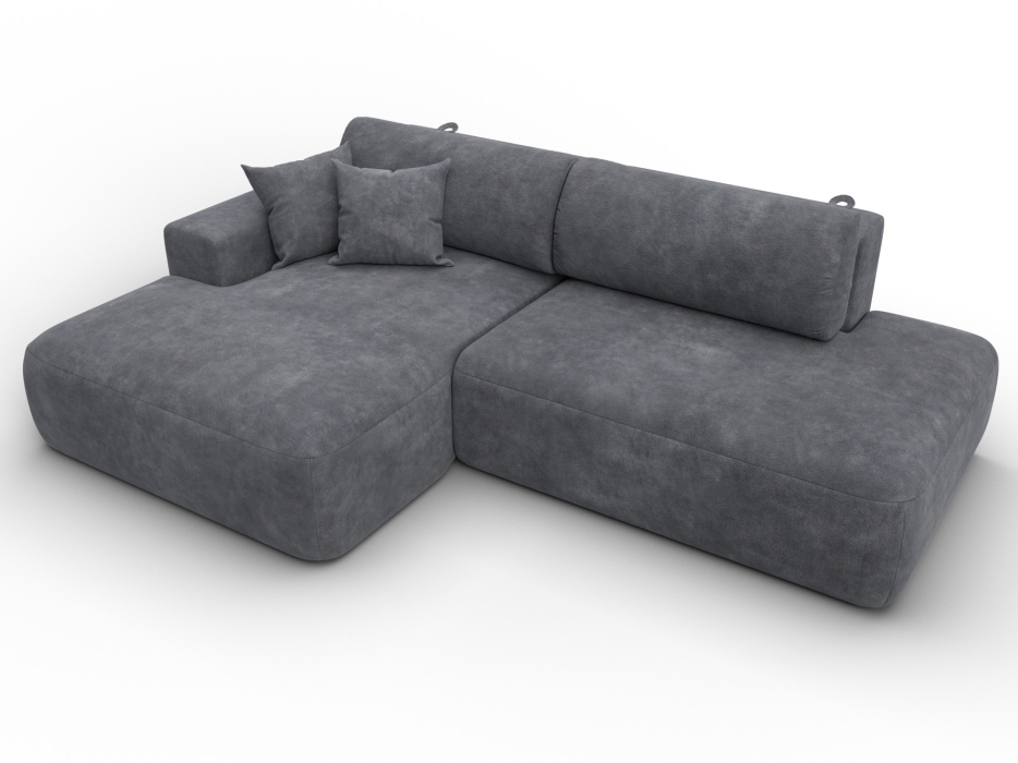 Диваны угловые в гостиную, Диван угловой Лига-036 НПБ Модерн левый угол, велюр BRUT