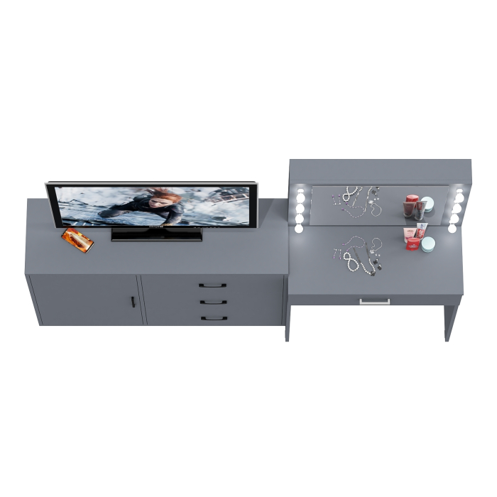 Туалетные столики, Косметический стол с подсветкой и выдвижным ящиком СТ-4 и комод 122-1204