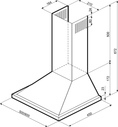 Вытяжка кухонная KRONA BELLA 500 INOX PB