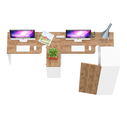 Два письменных стола и пенал для одежды Лидер-8