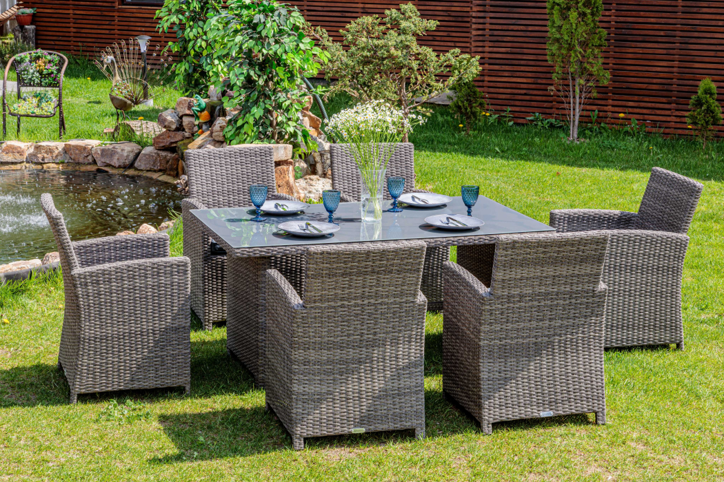 Комплекты мебели, Обеденный комплект FIONA из искусственного ротанга
