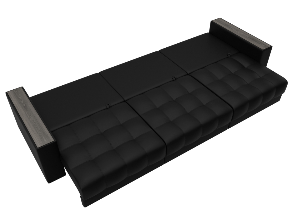 Дизайнерские диваны для гостиной, Диван прямой с декором Лига-049 НПБ Лонг, экокожа GRIFON