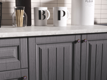 Кухонный гарнитур МДФ Хозяюшка, 1,8 м, акация белая, трюфель