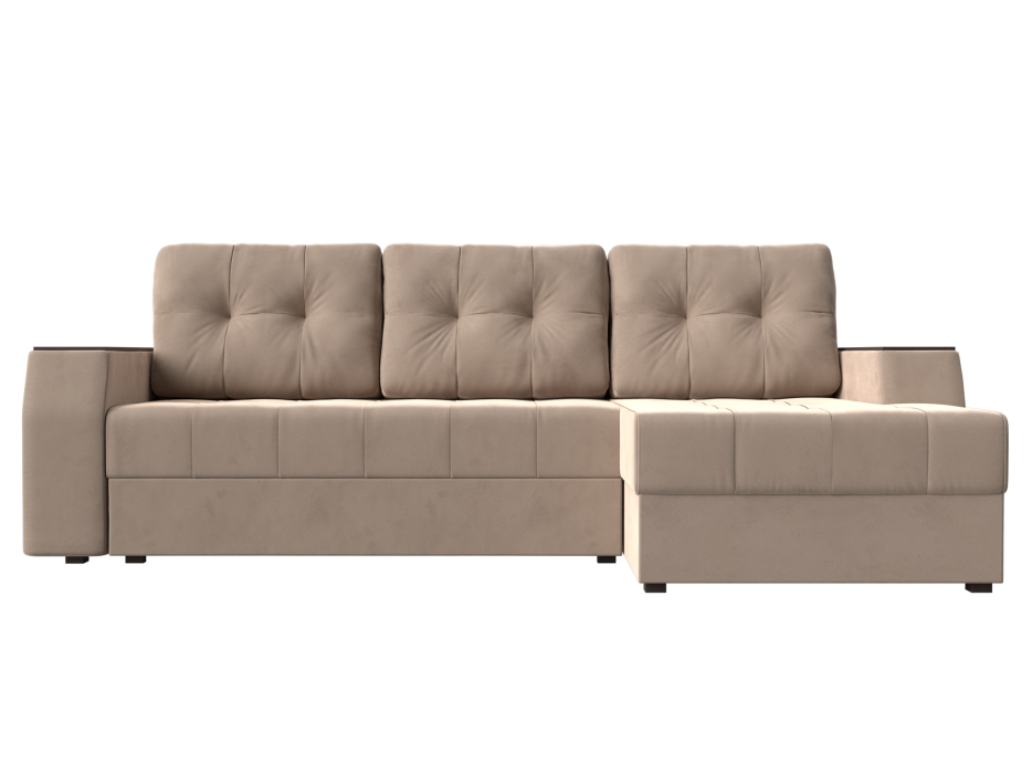 Диваны угловые в гостиную, Угловой диван Эмир БС правый угол, велюр