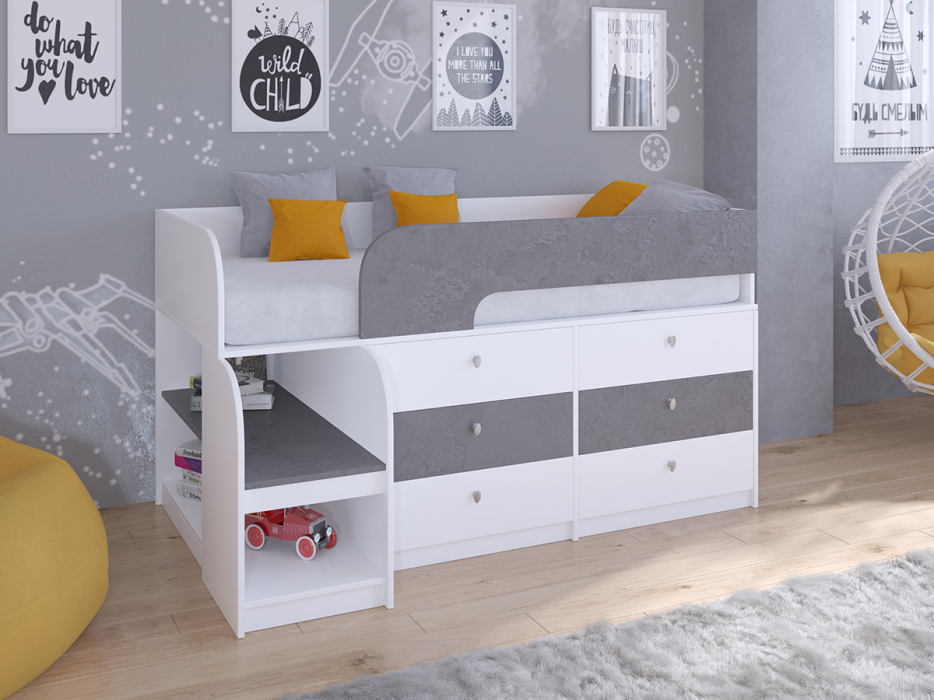 Кровати-чердаки, Кровать-чердак Астра 9 V3 Белый