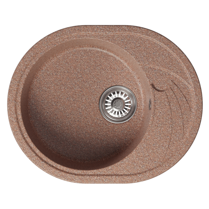 Кухонные мойки, Мойка ML-GM17 овальная с крылом, 580*470*180мм NEW*