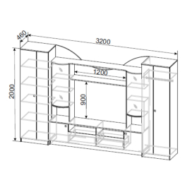 Стенка в гостиную МГС 8
