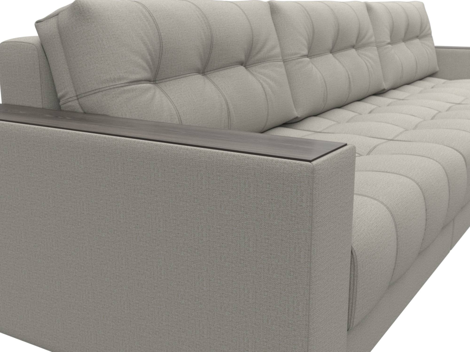 Дизайнерские диваны для гостиной, Диван прямой с декором Лига-049 НПБ Лонг, рогожка Амур