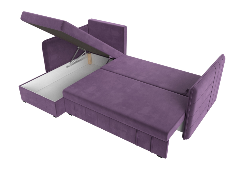 Диваны угловые в гостиную, Угловой диван Слим левый угол, микровельвет