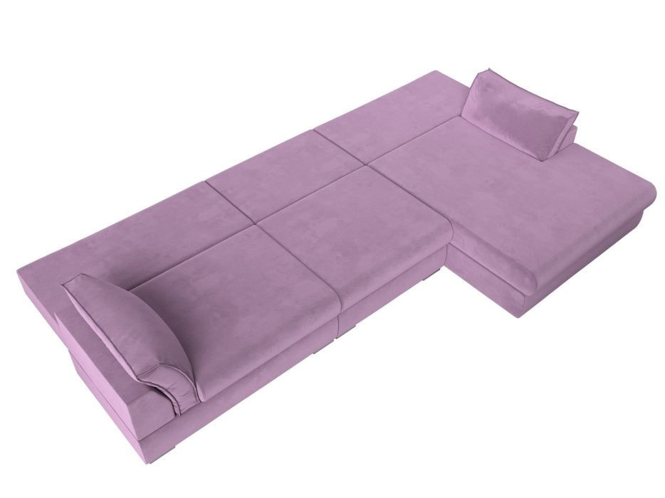 Диваны угловые в гостиную, Угловой диван Пекин Long угол правый, НПБ, микровельвет