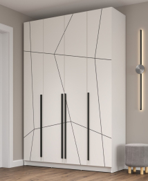 Шкаф для одежды 67.13 Брандо (4-х дв.) МДФ Геометрия