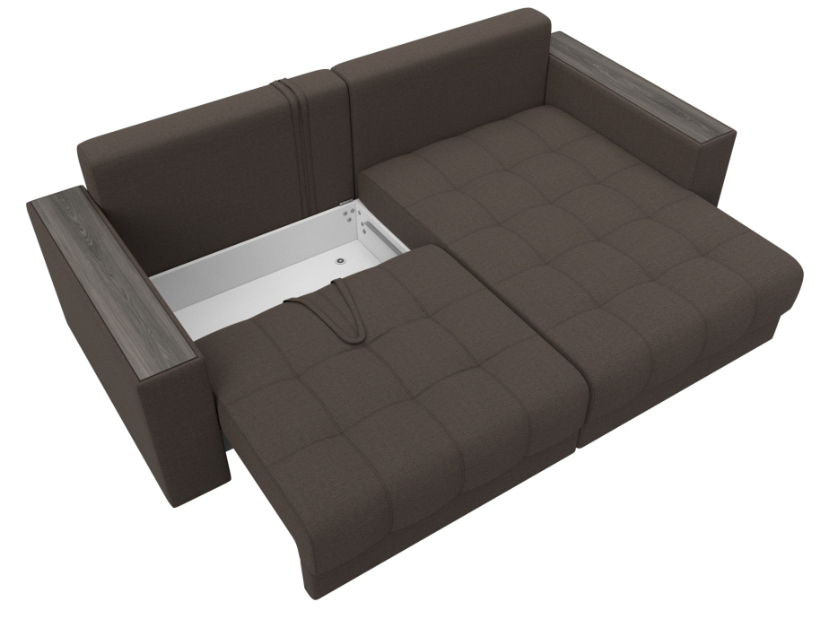 Дизайнерские диваны для гостиной, Диван угловой с декором Лига-049 НПБ, рогожка Амур