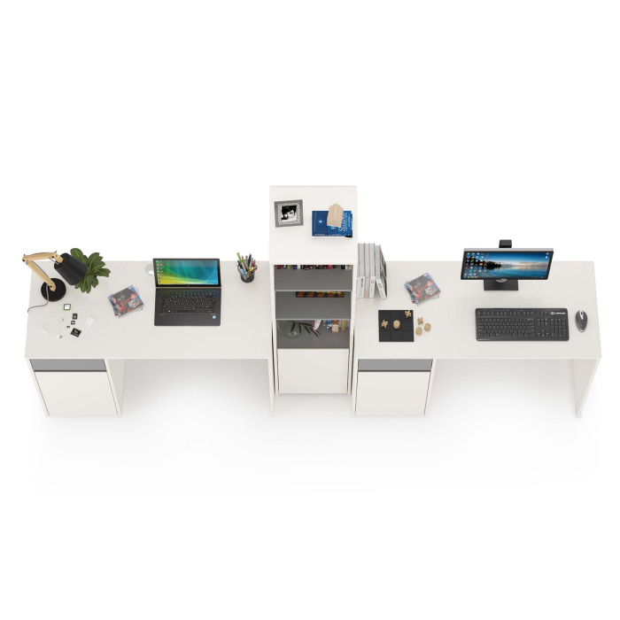 Компьютерные столы, Два письменных стола и открытый стеллаж Торонто № 15