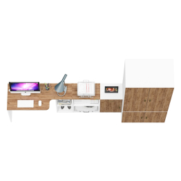 Шкаф для белья Лидер-8 19Б с письменным столом и тумбочкой МД 3.15