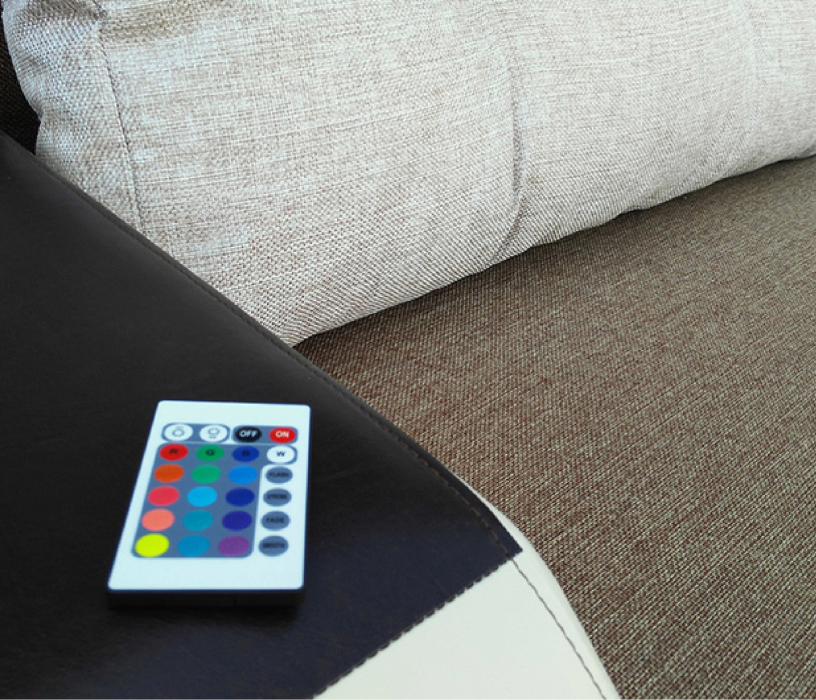 Диваны прямые, Диван-кровать еврокнижка, Манчестер 150 с подсветкой, рогожка/экокожа