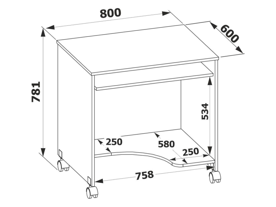 Прямые компьютерные столы, Компьютерный стол КСТ-15
