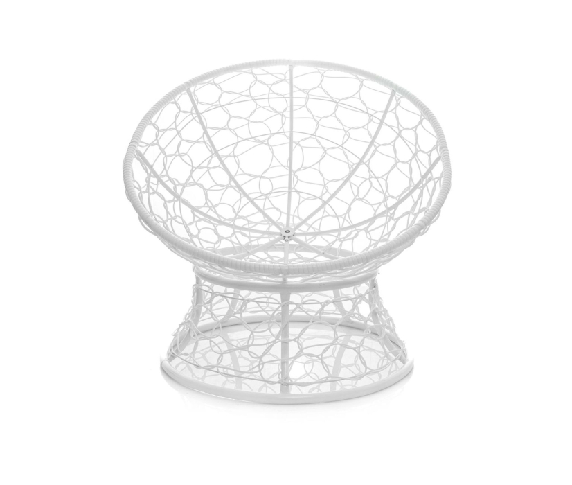 Кресла, Кресло ПАПАСАН мини с ротангом белое
