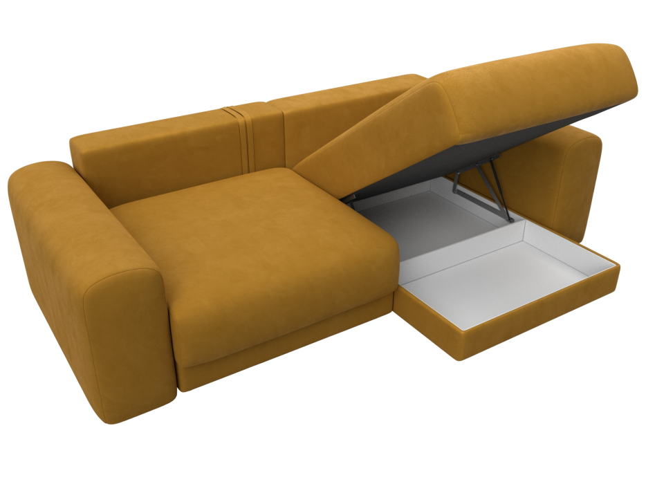 Диваны угловые в гостиную, Диван угловой Лига-056 НПБ угол универсальный, велюр BRUT