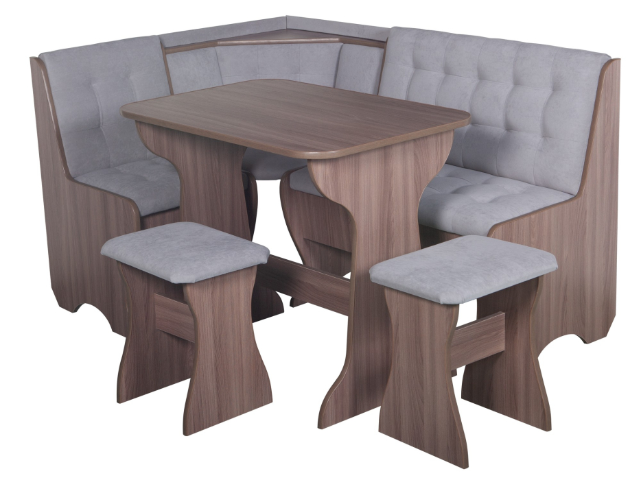 Кухонные уголки, Кухонный уголок Стиль 1Л (со столом СТ4) Ясень шимо темный / велюр