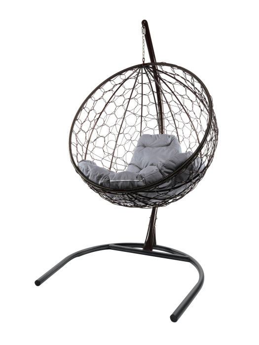 Кресла, Подвесное кресло КРУГ с ротангом чёрное