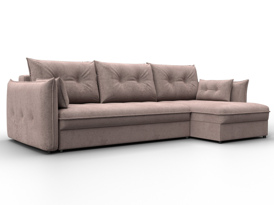 Диваны угловые в гостиную, Диван угловой Лига-100 НПБ угол универсальный, велюр TOWER