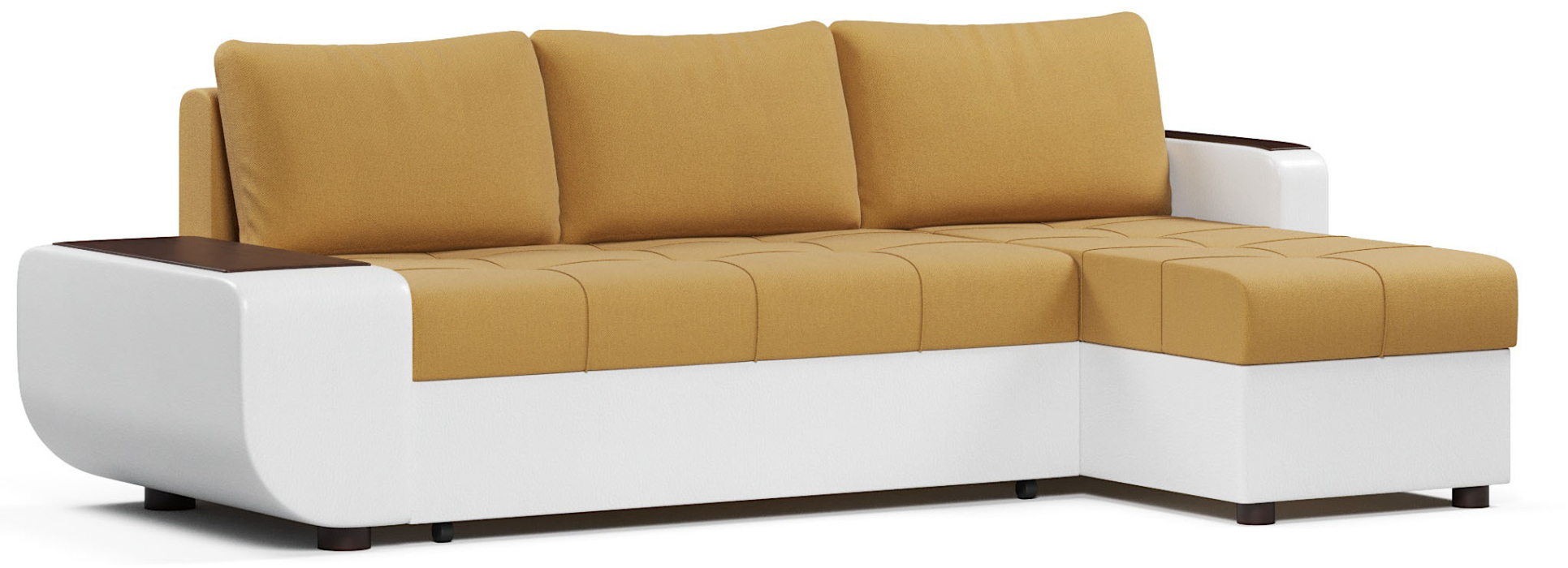 Диваны угловые в гостиную, Диван-кровать угловой Атланта со столиком еврокнижка,велюр+экокожа