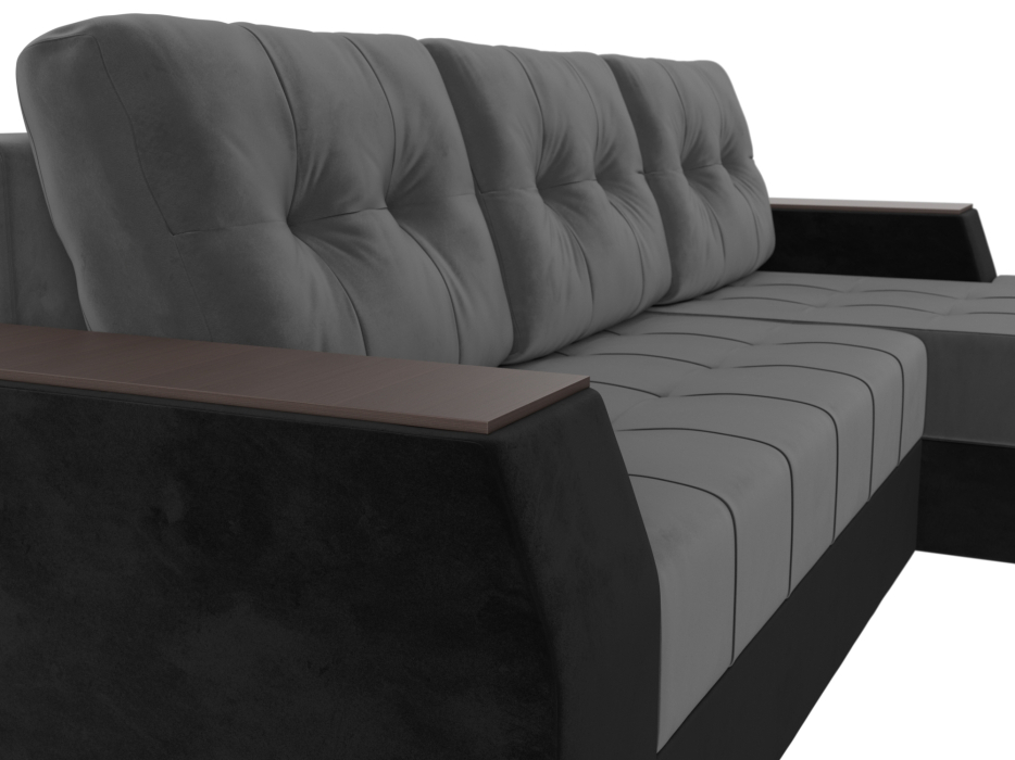 Диваны угловые в гостиную, Угловой диван Эмир БС правый угол, велюр