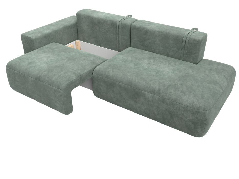 Диваны еврокнижки, Диван прямой Лига-036 НПБ Модерн подлокотник слева, велюр BRUT