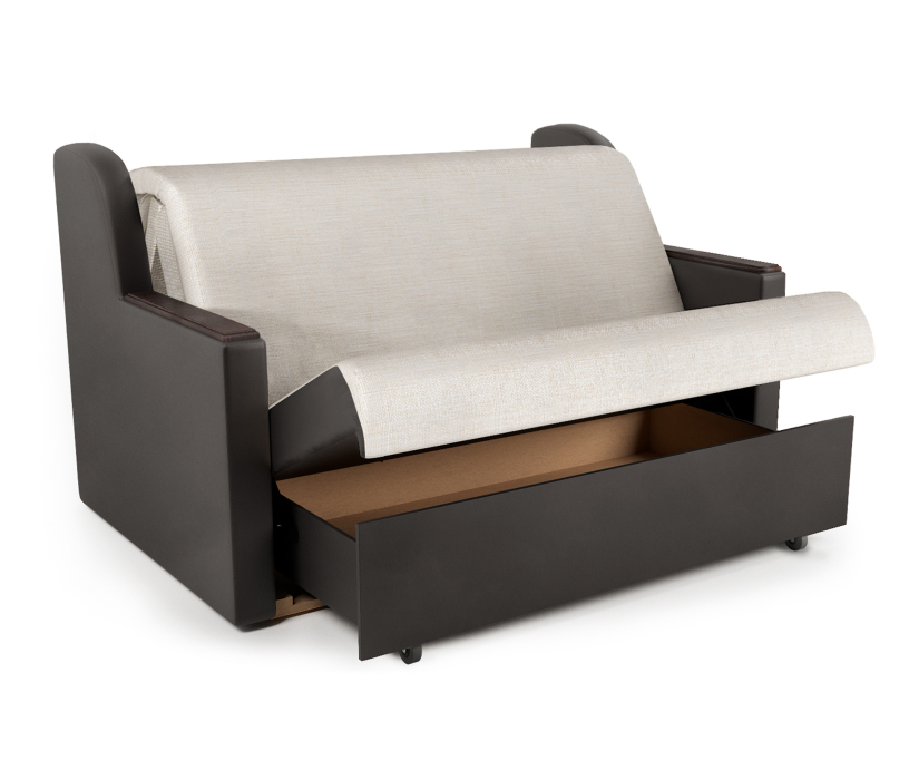 Диваны с ящиком для белья, Диван-кровать Аккорд Д 140, экокожа/шенилл