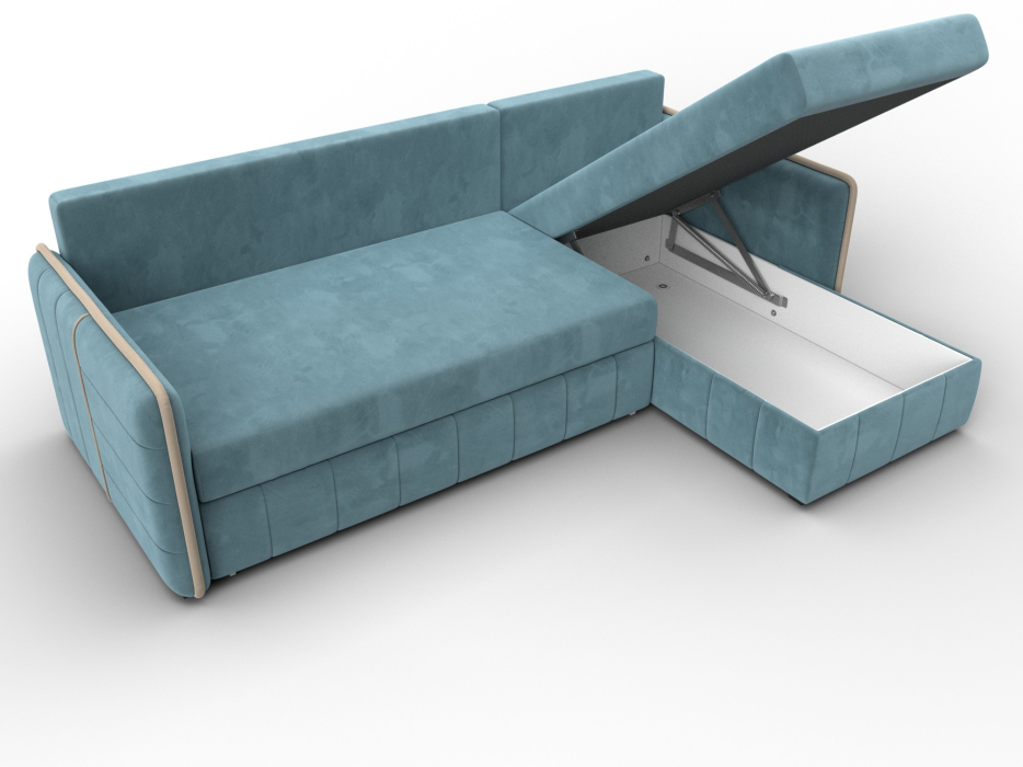 Диваны угловые в гостиную, Диван угловой Лига-078 угол универсальный, велюр SEVEN