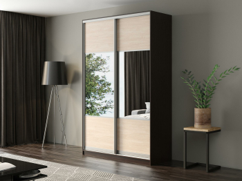 Шкаф-купе Айсберг 160 ВЕНГЕ (шамони светлый/комбинированный)