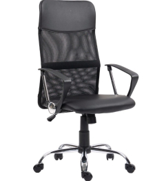 Кресло руководителя Спутник +, черный, с механизмом качания