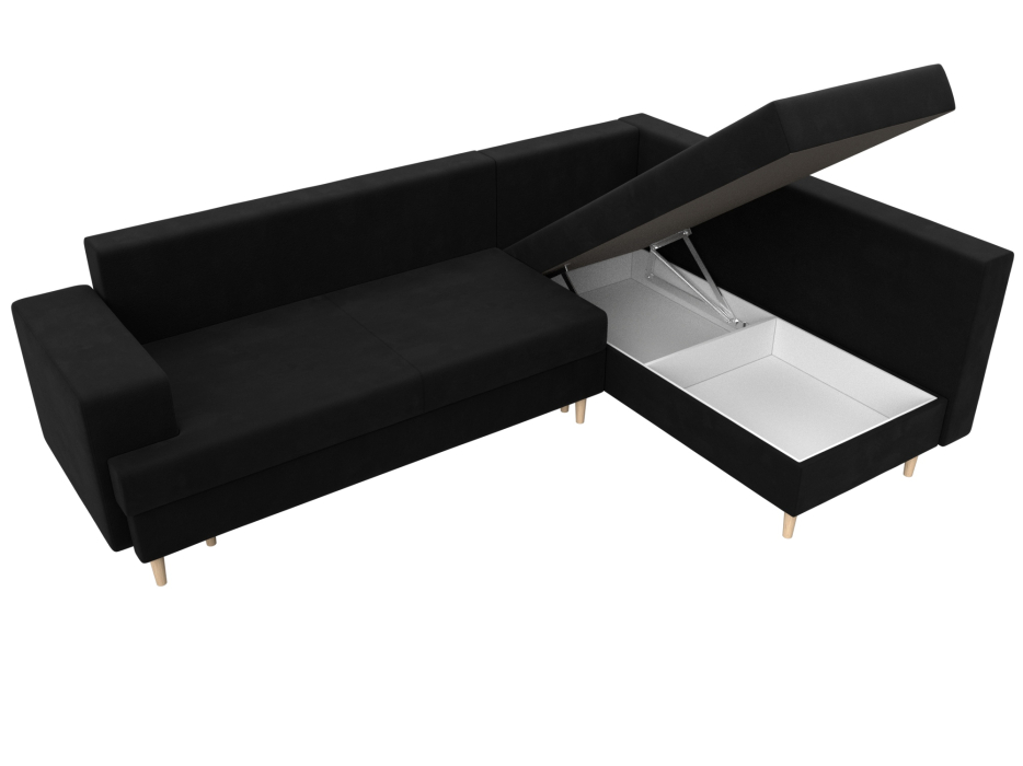 Диваны угловые в гостиную, Диван угловой Сильвана правый угол, микровельвет