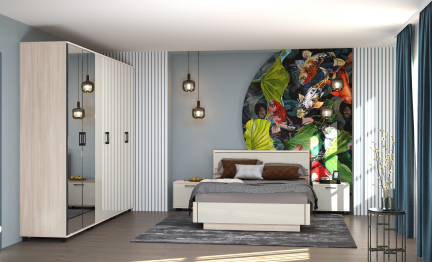 Модульная спальня Грейс композиция 5  Ясень Асахи