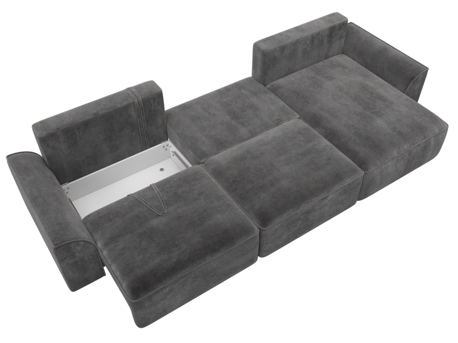 Диваны угловые в гостиную, Диван угловой Лига-048 НПБ лонг, велюр TOWER