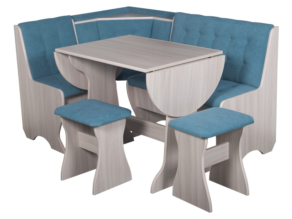 Кухонные уголки, Кухонный уголок Стиль 1Л (со столом СТ-2У) Ясень шимо светлый / велюр