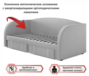 Мягкая кровать Elda 900 с ортопедическим основанием и матрасом ГОСТ