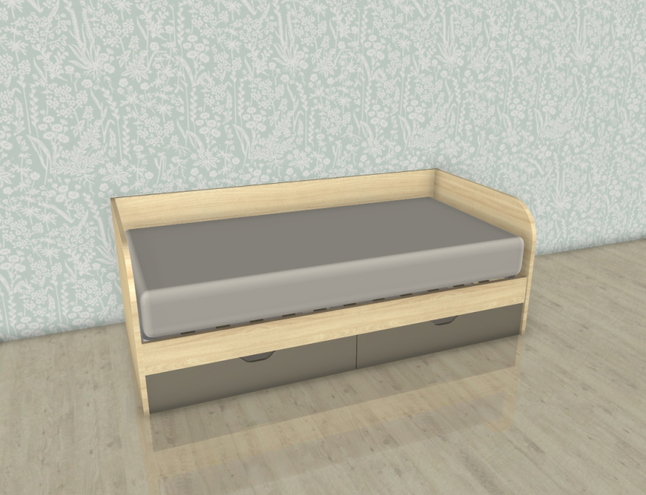 Кровати 90х190, Модульная система Карина Кровать КР-117 Ясень Асахи