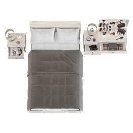 Спальный гарнитур Афина с туалетным столиком и прикроватной тумбочкой