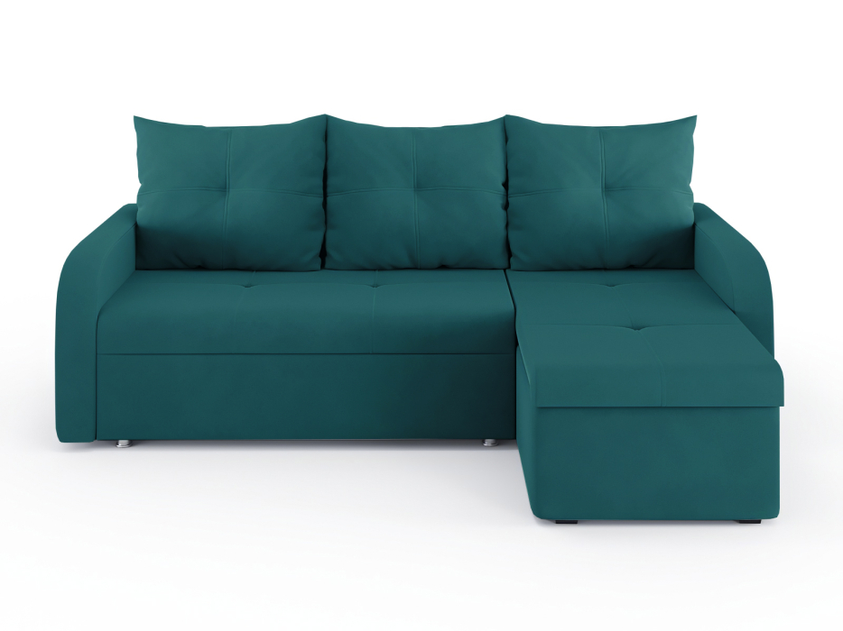 Диваны угловые в гостиную, Диван-кровать угловой Мини Люкс трехсекционная еврокнижка, велюр